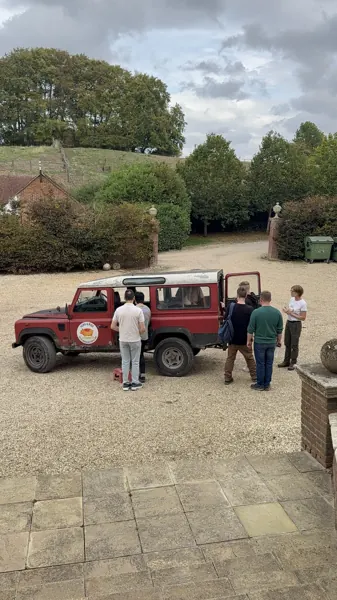 Getting ready for the Land Rover farm tour